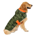 Reversible Orange & Camo Dog Raincoat with Hood