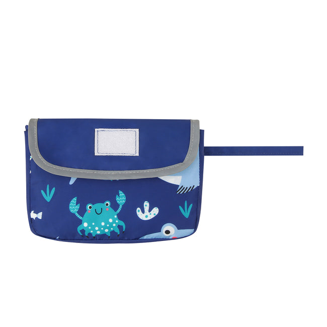 Reversible Shark Dog Raincoat Hooded Poncho – side view