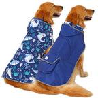 Reversible Sharks Dog Raincoat With Hood