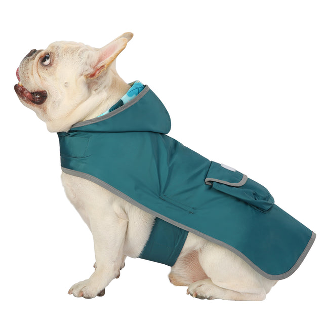 Reversible Dinosaur Dog Raincoat Hooded – alternate view