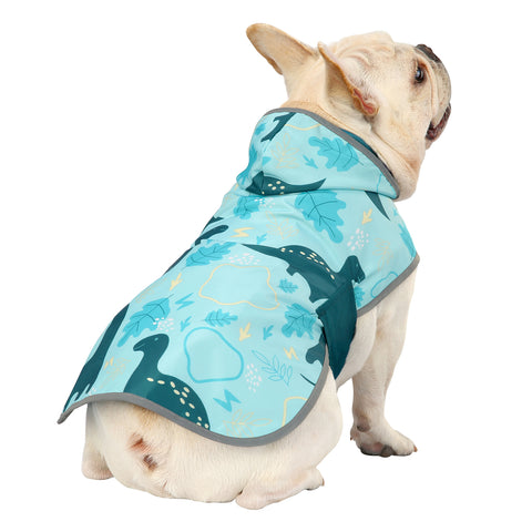 Reversible Dinosaurs Dog Raincoat With Hood