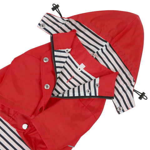 Double Layer Zip Up Dog Raincoat with Hood