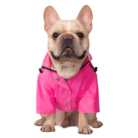 Double Layer Zip Up Dog Raincoat with Hood