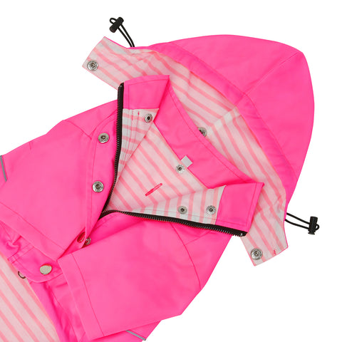 Double Layer Zip Up Dog Raincoat with Hood