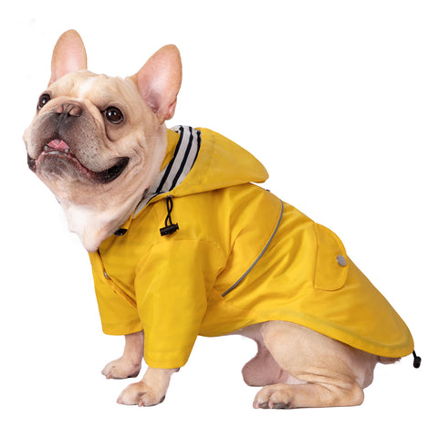 Double Layer Zip Up Dog Raincoat with Hood