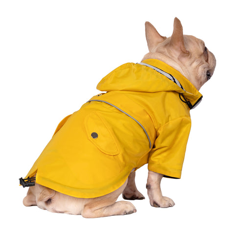 Double Layer Zip Up Dog Raincoat with Hood