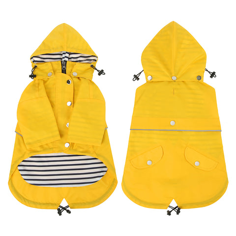 Double Layer Zip Up Dog Raincoat with Hood