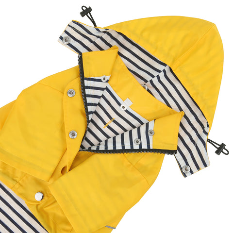 Double Layer Zip Up Dog Raincoat with Hood