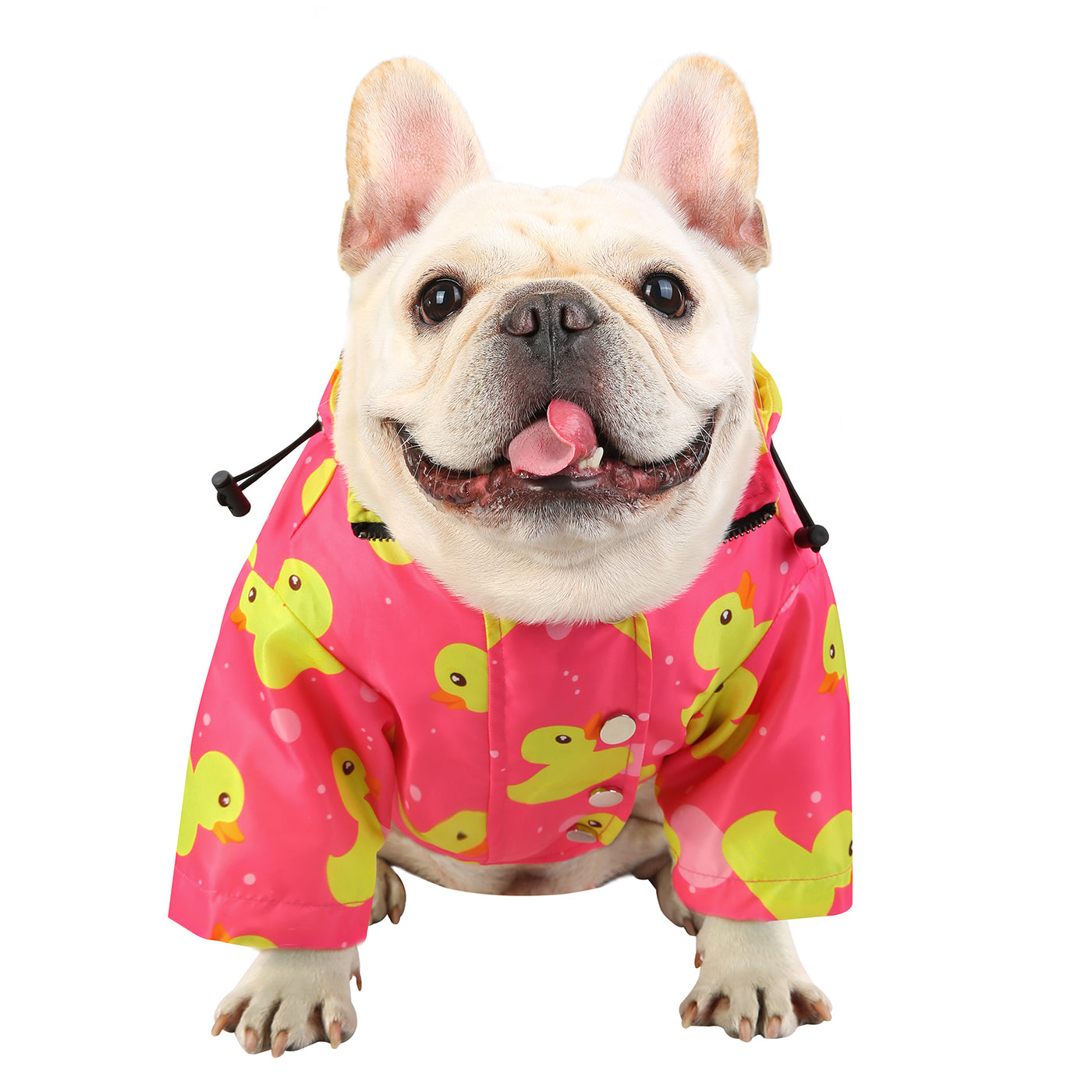 Pink Ducks Dog Double Layer Zip Up Dog Raincoat With Hood Secondary image