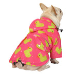 Pink Ducks Dog Double Layer Zip Up Dog Raincoat With Hood