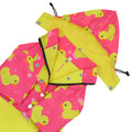 Pink Ducks Dog Double Layer Zip Up Dog Raincoat With Hood