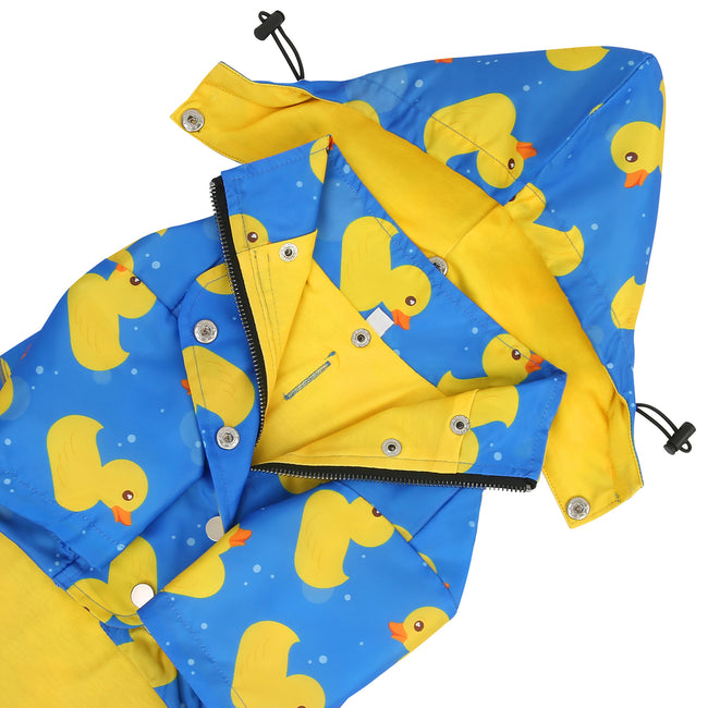 Blue Duck Zip Up Dog Raincoat Hooded – alternate view