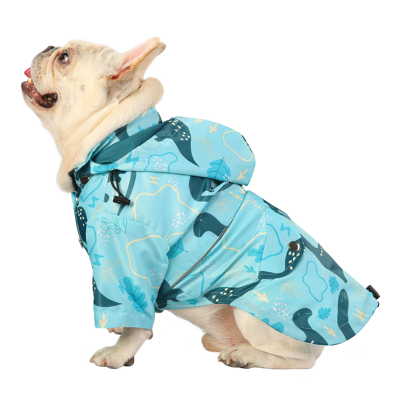Dinosaurs Dog Double Layer Zip Up Dog Raincoat With Hood Main image