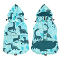 Dinosaurs Dog Double Layer Zip Up Dog Raincoat With Hood