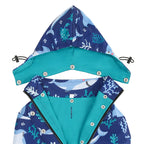 Sharks Dog Double Layer Zip Up Dog Raincoat With Hood