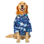 Sharks Dog Double Layer Zip Up Dog Raincoat With Hood