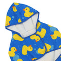 Blue Rubber Ducks Dog Bathrobe Drying Towel with Hood