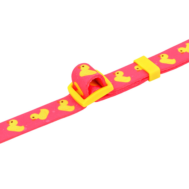 Pink Duck Nylon Dog Collar Adjustable – close-up detail