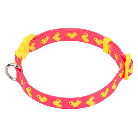 Pink Ducks Nylon Dog Collar