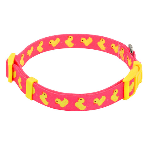 Pink Ducks Nylon Dog Collar