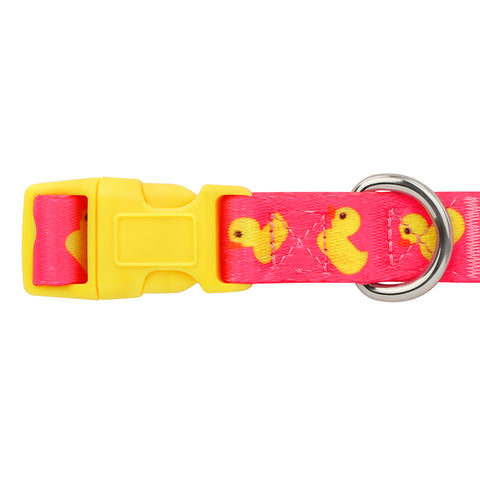 Pink Ducks Nylon Dog Collar