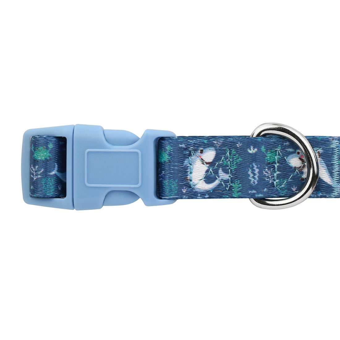Shark Print Dog Collar Adjustable Nylon – back view