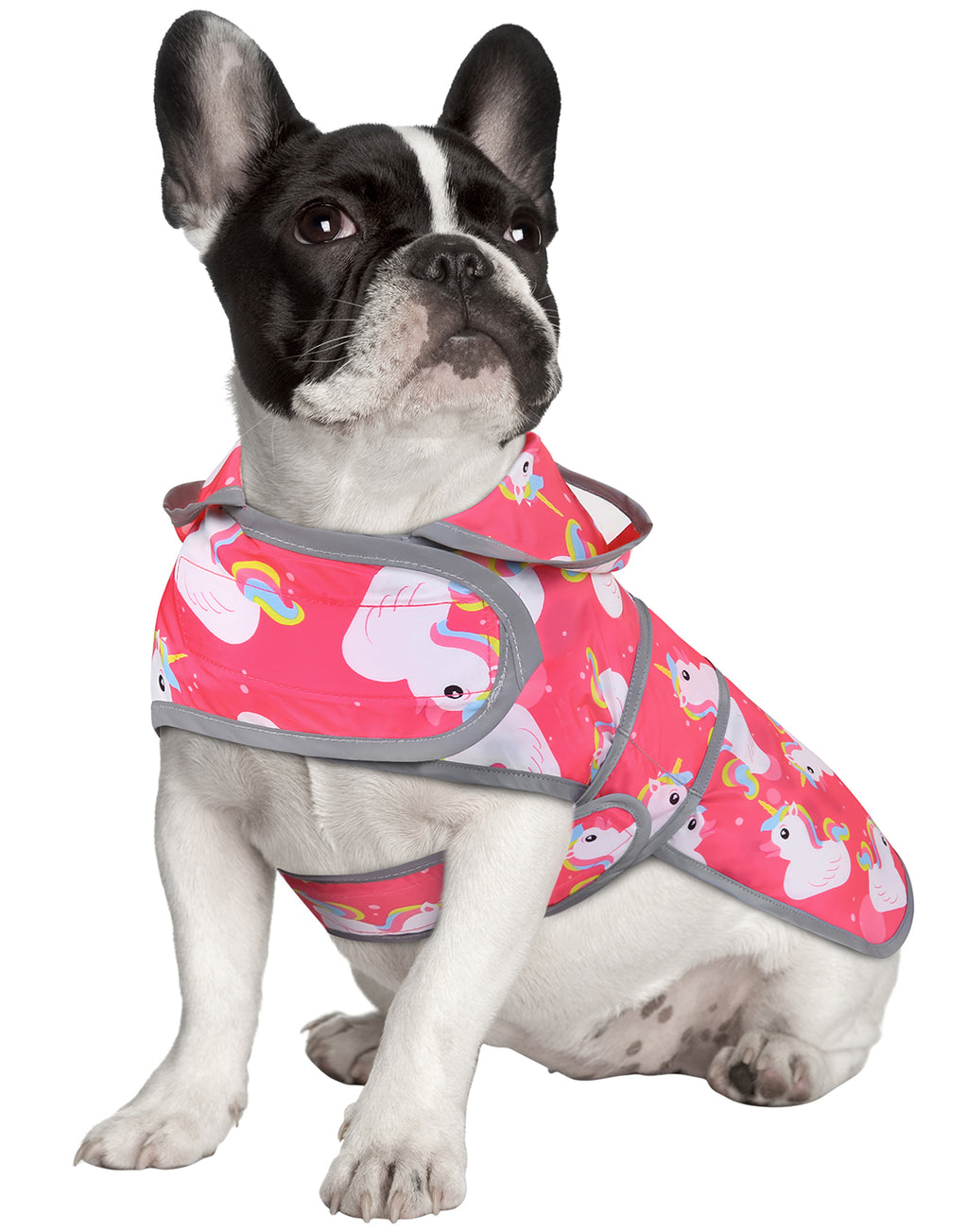 Unicorn Ducks Pink Dog Raincoat with Clear Hood