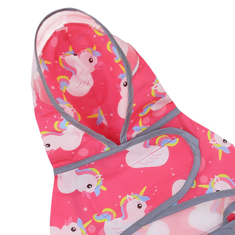 Unicorn Ducks Pink Dog Raincoat with Clear Hood
