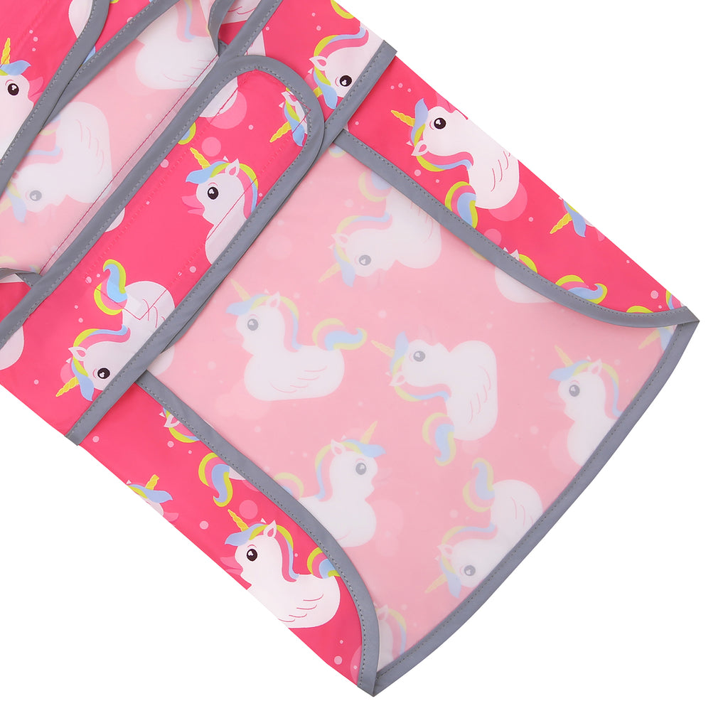 Unicorn Ducks Pink Dog Raincoat with Clear Hood