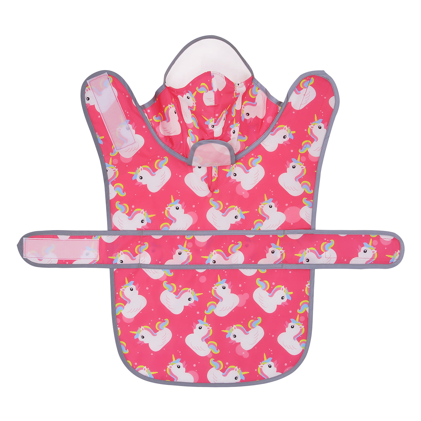 Unicorn Ducks Pink Dog Raincoat with Clear Hood