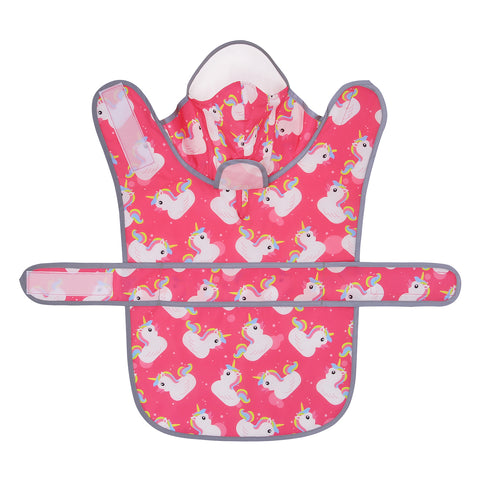 Unicorn Ducks Pink Dog Raincoat with Clear Hood