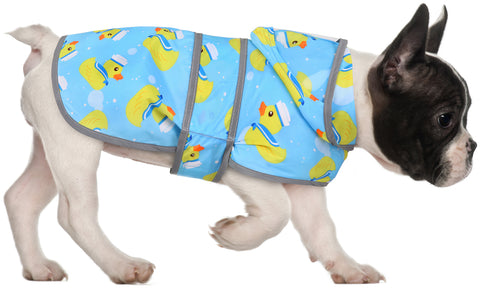 Sailor Ducks Blue Dog Raincoat with Clear Hood
