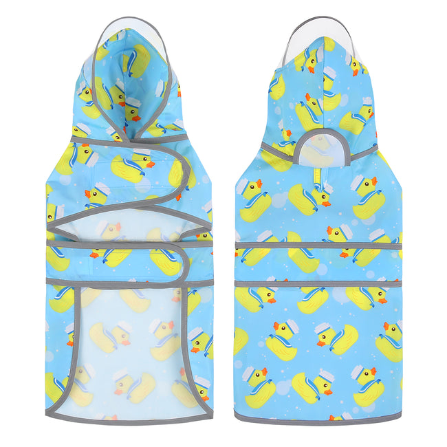 Blue Sailor Duck Dog Raincoat Clear Hood – alternate view
