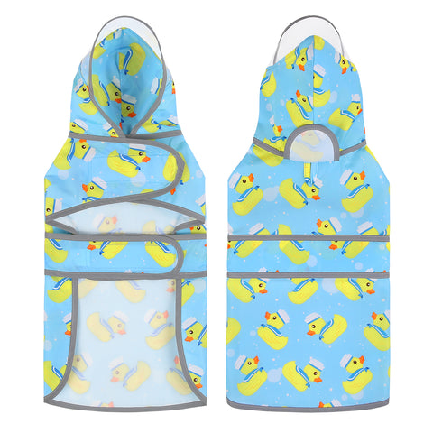 Sailor Ducks Blue Dog Raincoat with Clear Hood