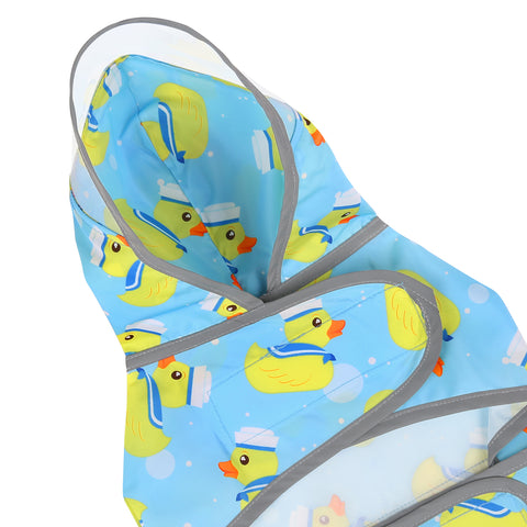 Sailor Ducks Blue Dog Raincoat with Clear Hood
