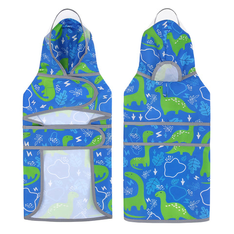 Dinosaurs Dog Raincoat with Clear Hood