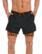 LRD Men's 5 Inch Athletic Gym Workout Shorts with Compression Liner