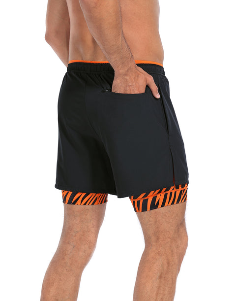LRD Men's 5 Inch Athletic Gym Workout Shorts with Compression Liner