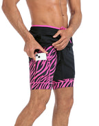 LRD Men's 5 Inch Athletic Gym Workout Shorts with Compression Liner