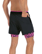LRD Men's 5 Inch Athletic Gym Workout Shorts with Compression Liner