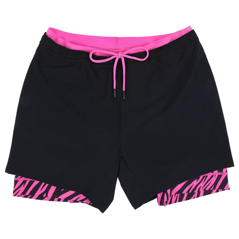 LRD Men's 5 Inch Athletic Gym Workout Shorts with Compression Liner