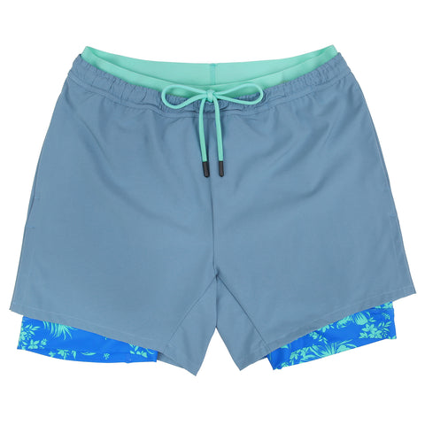 LRD Men's 5 Inch Athletic Gym Workout Shorts with Compression Liner