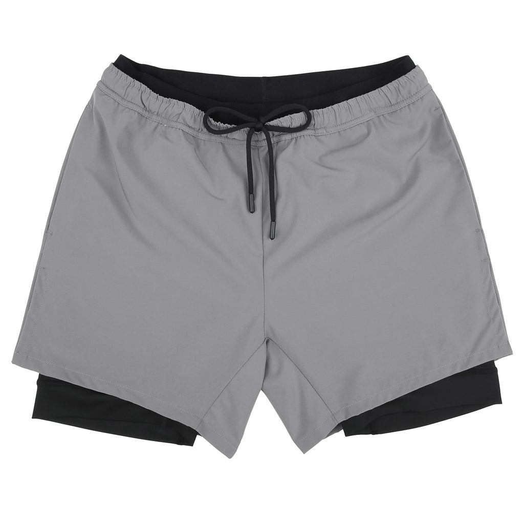 LRD Men's 5 Inch Athletic Gym Workout Shorts with Compression Liner