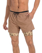 LRD Men's 5 Inch Athletic Gym Workout Shorts with Compression Liner