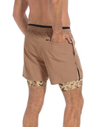 LRD Men's 5 Inch Athletic Gym Workout Shorts with Compression Liner