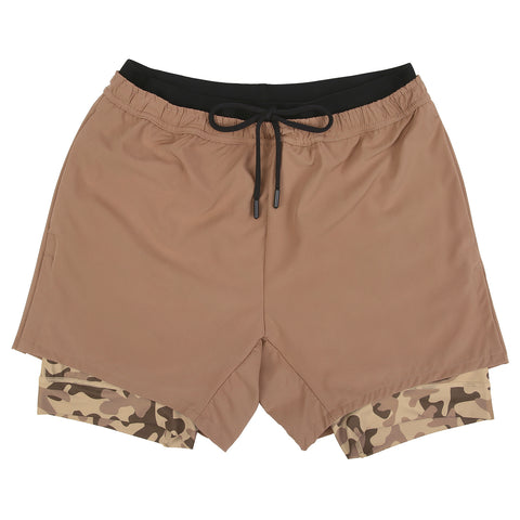 LRD Men's 5 Inch Athletic Gym Workout Shorts with Compression Liner