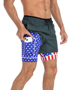 LRD Men's 5 Inch Athletic Gym Workout Shorts with Compression Liner