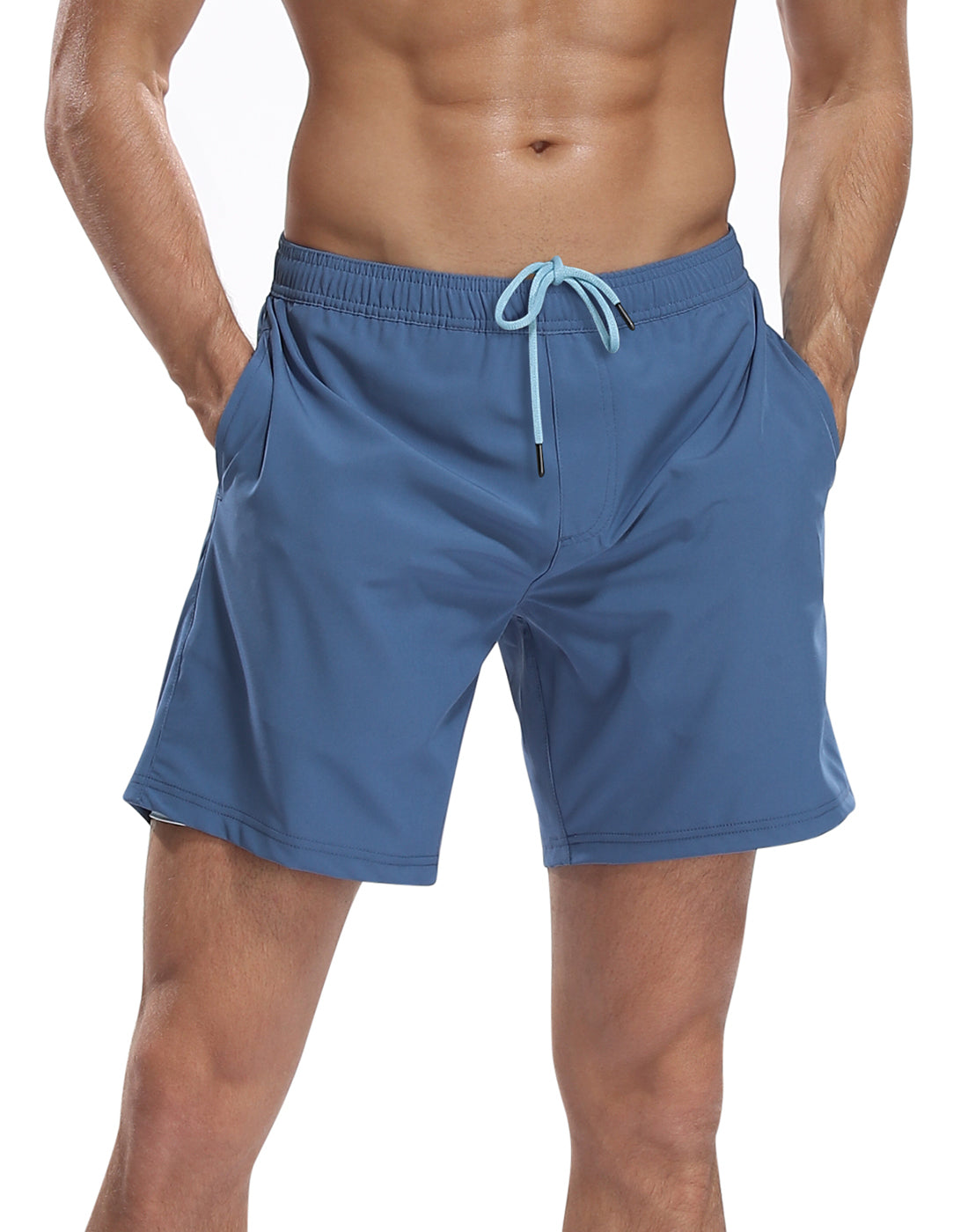 Blue Workout Shorts with Screamin' Eagle Compression Liner 7 inch Inseam Secondary image