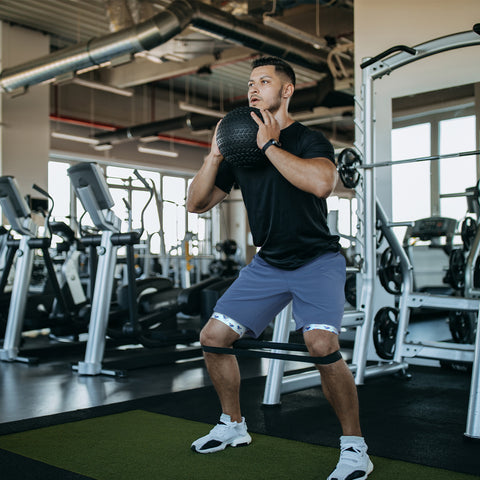 Blue Workout Shorts with Screamin' Eagle Compression Liner 7 inch Inseam