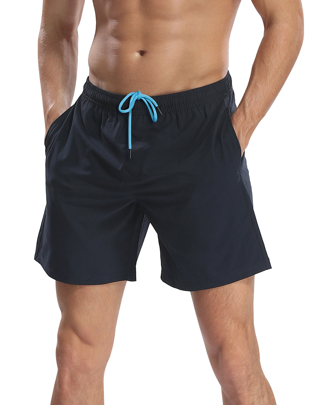 Black Workout Shorts with Tribal Compression Liner 7 inch Inseam Secondary image